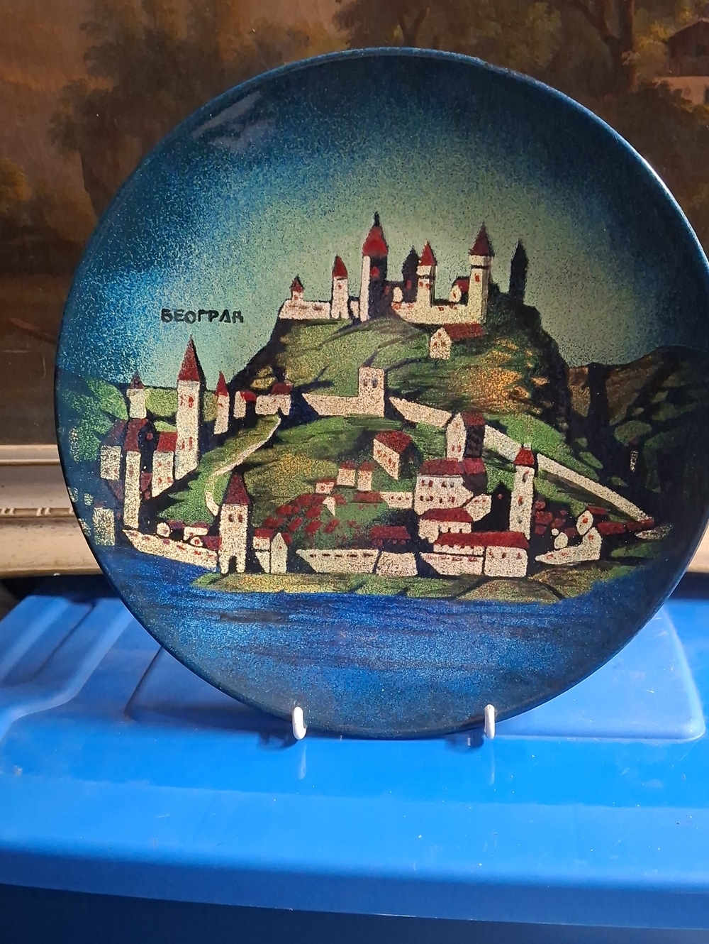 Hand Enamelled BELGRADE Charger By T. Belcic